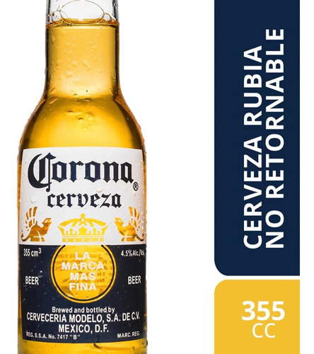 Cerveza Mexicana Corona 355 Cc Funda De 24 Botellas