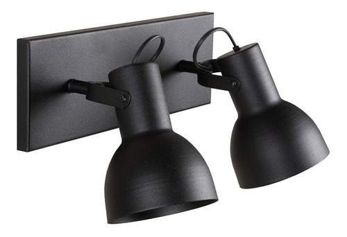 Aplique Pared Industrial 2 Luces Blanco Negro Para Led E27