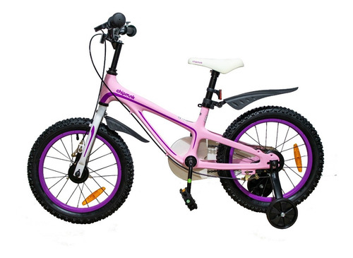 Bicicleta paseo RoyalBaby Chipmunk Moon R16 16" frenos caliper color rosa con ruedas de entrenamiento  
