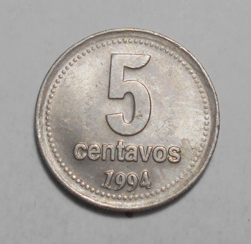 Argentina 5 Centavos 1994 Ceca Sudáfrica - Letras Gruesas