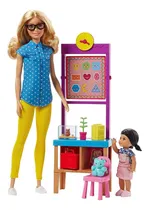 Comprar Conjunto Playset Boneca Barbie Loira Profissões Quero Ser Professora Do Jardim De Infância Do Colégio Escola - Com Menina Aluna E Acessórios De Sala De Aula - Mattel Brinquedos