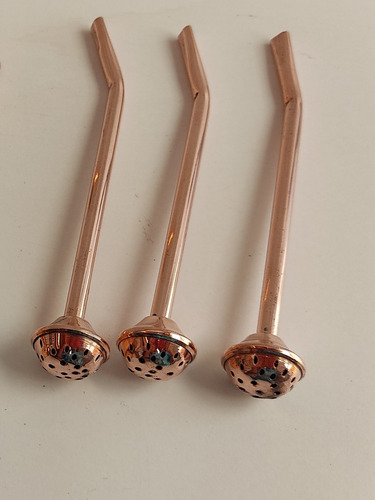 Imagen 5 de 5 de Bombillas De Cobre 99.99% Hechas Por Artesanos Chilenos.