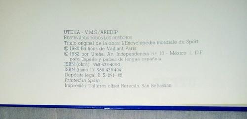 Enciclopedia Mundial Del Deporte 1982 (Usado)