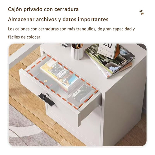 Archivero De Madera Para Oficina Con Llave Y 2 Cajones