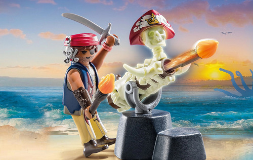 Figura Armable Playmobil Artillero Pirata 20 Piezas 3+