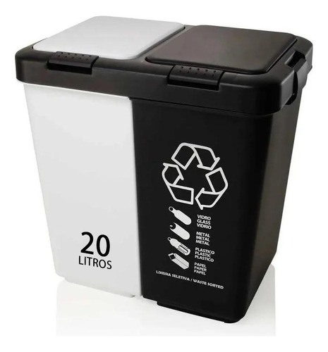 Lixeira Dupla 20l Reciclável B2u