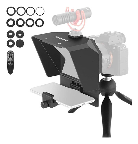 Teleprompter De 19 Cm Con Trípode Para Smartphone Y Cámara D