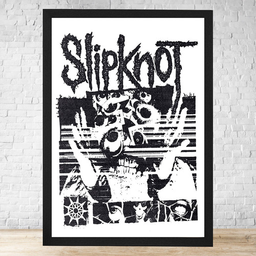 Cuadro Slipknot 30x40 Con Vidrio Y Marco C367 Negro Clasico