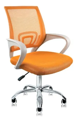 Cadeira de Escritório Secretária Base Cromada com Rodinha Fortt Lisboa Laranja - CSF02-LJ