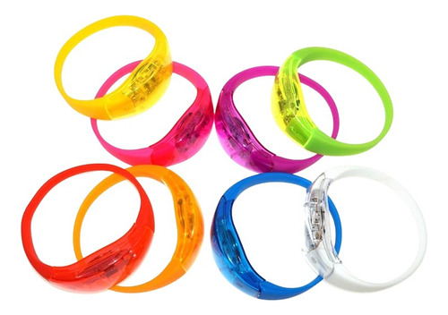450 Unid. Pulseiras De Led Pisca Conforme Batida Da Musica