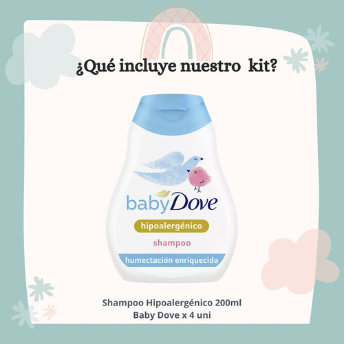 Shampoo Dove Baby Humectación Enriquecida 200ml X 4 Unidades