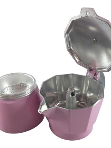 Imagem 5 de 5 de Cafeteira Italiana Aço Inox 150ml 3 Xicaras Rosa Wincy K6509