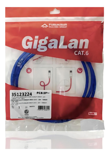 Furukawa Patch Cord Cat6 Gigalan 15 Metros Azul