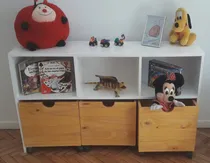 Comprar Organizador Guarda Juguetes Con 3 Cubos. Juguetero Y Repisa