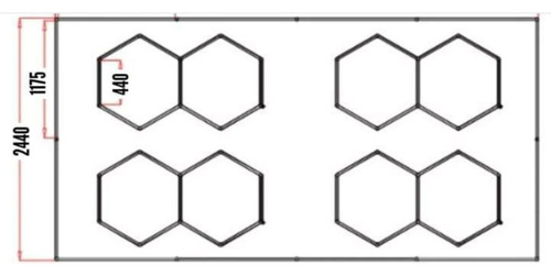 Lampara Led Hexagonal 220v. 2.44m X 4.85m. Luz Fría 450w Blanco