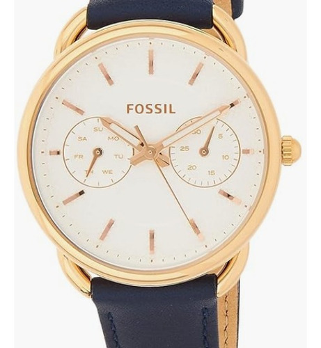 Reloj De Pulsera Fossil Tailor Oro Y Azul 35 Mm