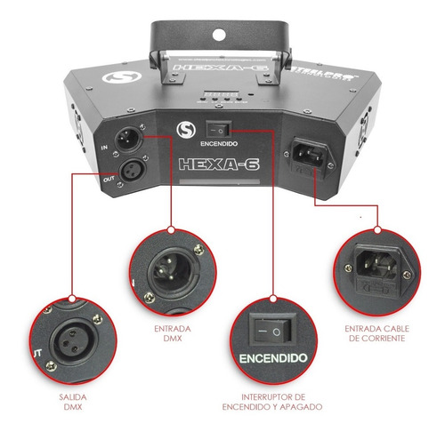 Imagen 4 de 8 de Steelpro - Laser Rgb - 6 Canales - Dmx512 - Hexa6