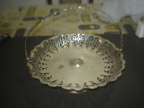 Masitero De Pie Metal Plateado Con Manija (Usado)