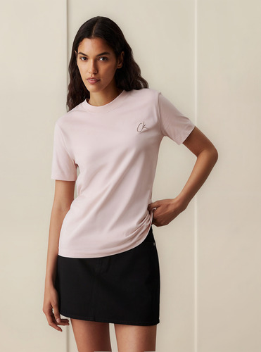 Polera Embroidered Rosado Calvin Klein