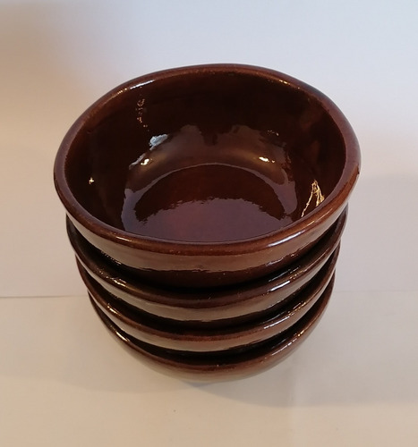 4 Platos Hondos De Barro Libre De Plomo Certificado (500 Ml)