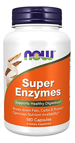 Suplementos Now Super Enzymes 180 Cápsulas Com Bromelaína