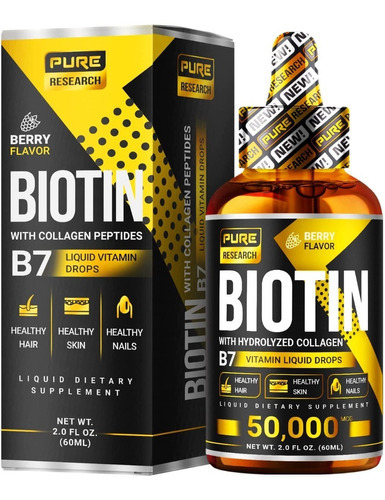 Biotina Colageno Liquido 50000mg Pelo Uñas Piel Absorción Sabor S/N