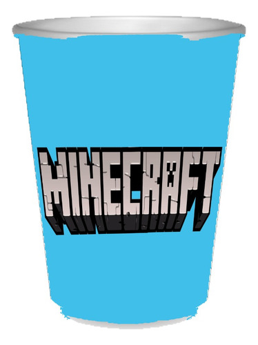 Pack 10 Vasos Descartables Cotillón Minecraft Creeper Juego
