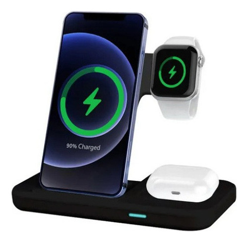 Base De Carga Por Inducción 3 En 1 Para iPhone Watch Airpod