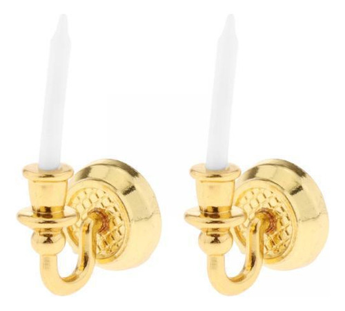 2 Candelero De Pared De Casa De Muñecas En Miniatura A
