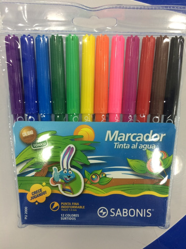 Marcador Punta Fina X 12 - (colores Surtidos) Sabonis