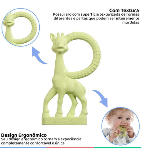 Mordillo Bebe Infantil Sophie La Girafe Color Verde gusto vainilla