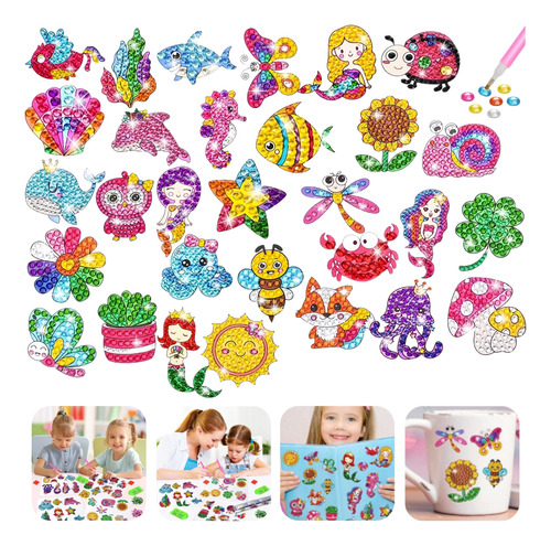 30 Pegatinas De Pintura Con Diamantes Para Niños, Juguetes E