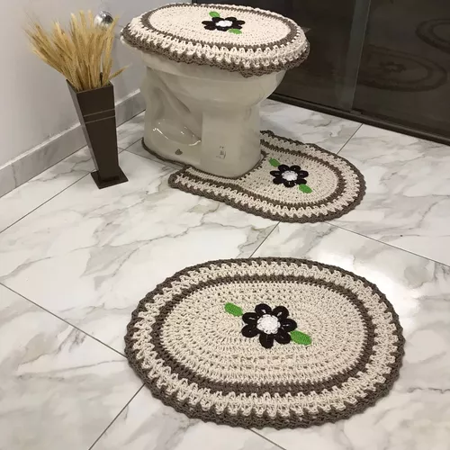 Jogo de Banheiro Crochê Flora 3 Peças