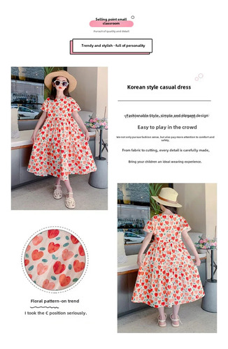 Vestido Casual De Verano Con Estampado De Corazones De Estil