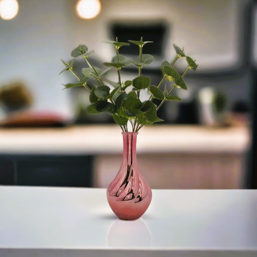 Vaso Grande Rose Gold Com 3 Costelas De Adão