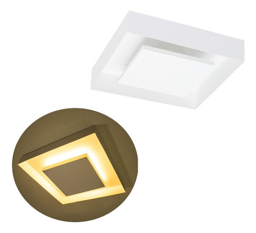 Plafon Luz Indireta Moderno Sobrepor E27 45x45 Cor Branco 110V/220V