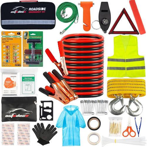 Autodeco Car Roadside Emergency Kit  Premium, With Jumper C
