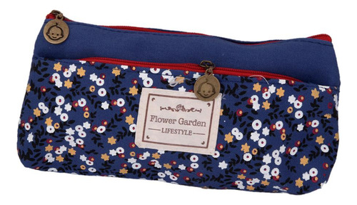 3x Lona Floral Portalápices Bolsa Cremallera Monedero -
