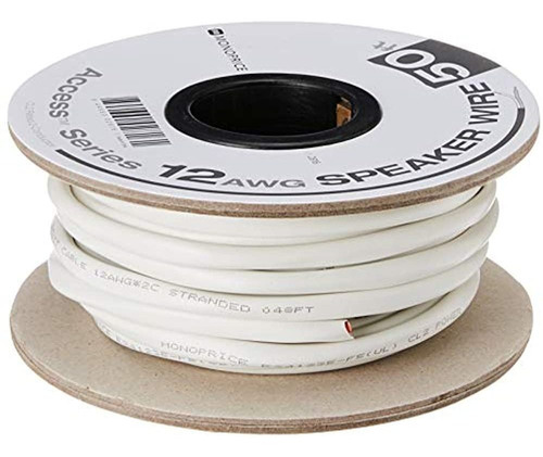 Monoprice 50ft 12awg Cl2 Cable De Altavoz Con Dos Conductore