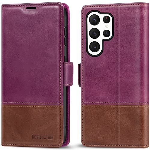 Funda De Cuero Para Samsung S23 Ultra Violeta/marron