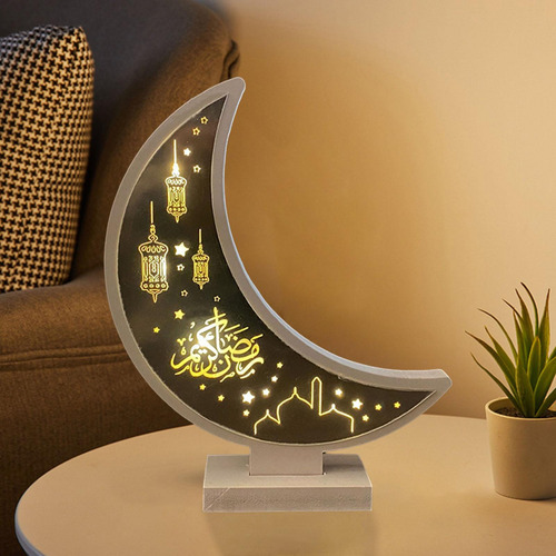 Adorno De Mesa De Luz De De Madera Musulmana Eid Islámico