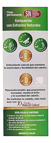 Tinte Herba Natural Color Enriquecido Con Extractos Naturales Sin Amoníaco, Sales Y Parabenos. (castaño Obscuro)