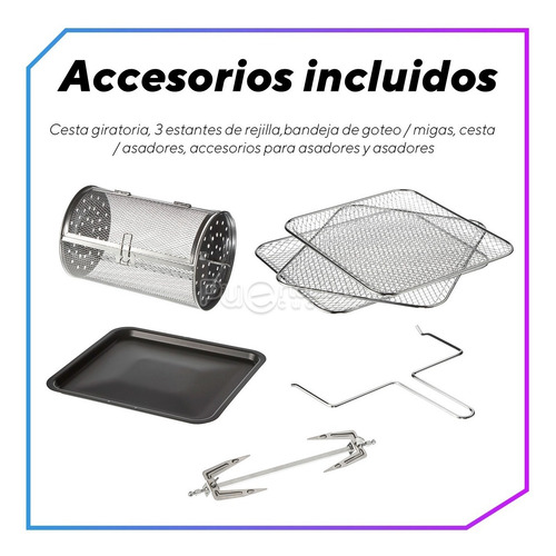 Imagen 7 de 10 de Potente Horno Freidora De Aire Hamilton Beach Digital 1700w