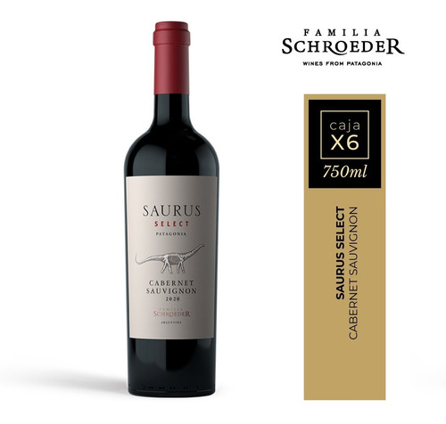 Vino Saurus Select Cabernet Sauvignon Caja X6 Unidades