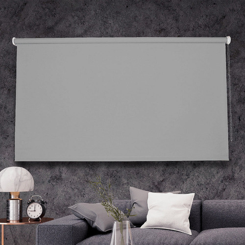 Cortina Enrollable Black Out Gris Claro 100x165 Cm