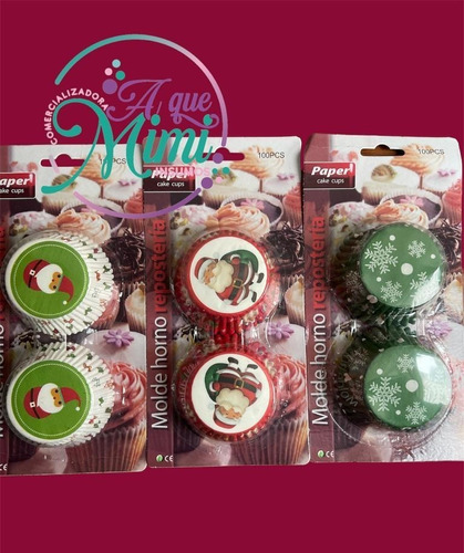 Capsula De Navidad Para Hornear Cupcakes Pack 300unidads 