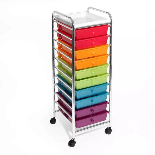 Carrito Organizador Ruedas Multicolor 10cajones Envio Inmed