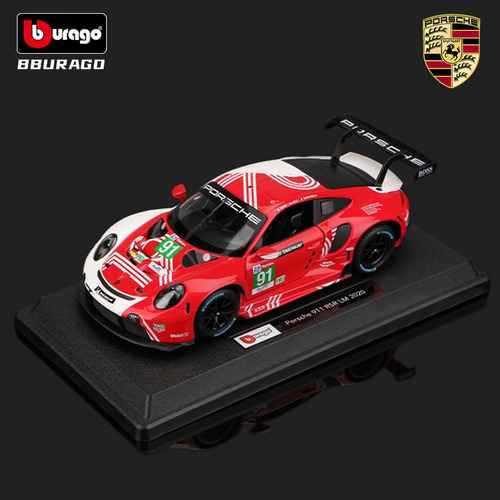 Vehículo De Carreras Burago 1/24 Porsche 911 Rsr Lm 2020 Fun