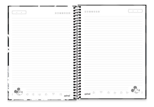 Caderno Mickey Clássico Mouse Capa Dura 1 Matéria 80 F Cor Preto