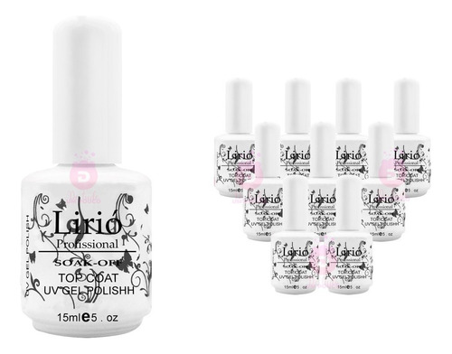 Kit Top Coat Com 10und Para Unha Acrigel Gel Porcelana Lirió Cor N/a